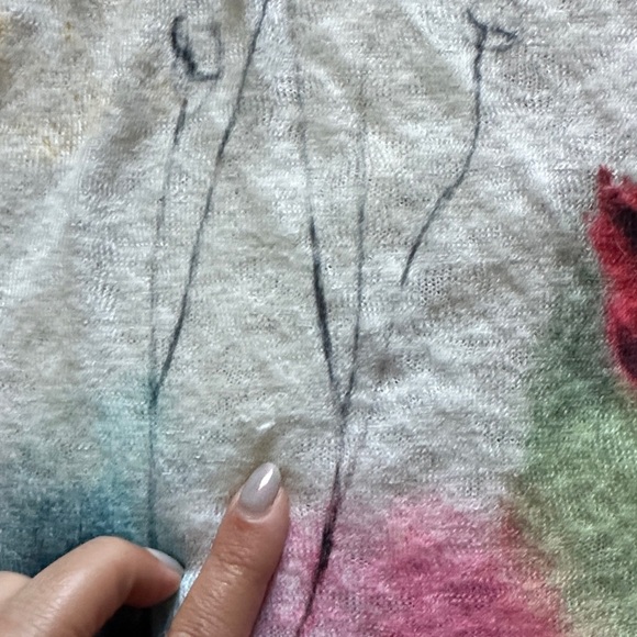 Jess & Jane Abstract Floral Print Blouse Asymmetrical Lightweight Artsy Large - Picture 10 of 11